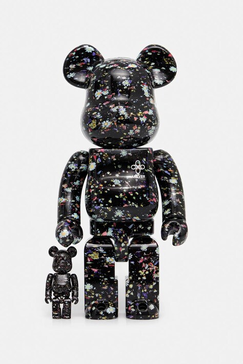Dekoračná figúrka Medicom Toy Be@rbrick Anever Black 100% & 400% 2-pak čierna farba, Anever.Black.100.400