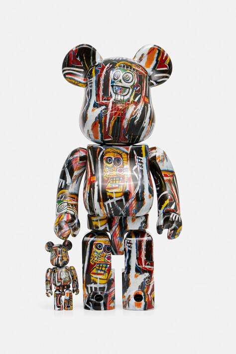 Dekoračná figúrka Medicom Toy Be@rbrick Jean-Michel Basquiat 100% & 400% čierna farba, Jean.Michel.100.400