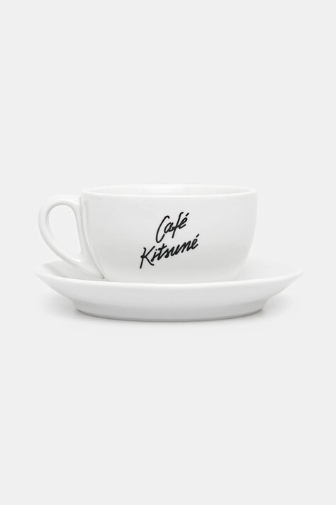 Šalica za kavu s tanjurićem Café Kitsuné Cup & Saucer boja: bijela, CKJU08103O0010