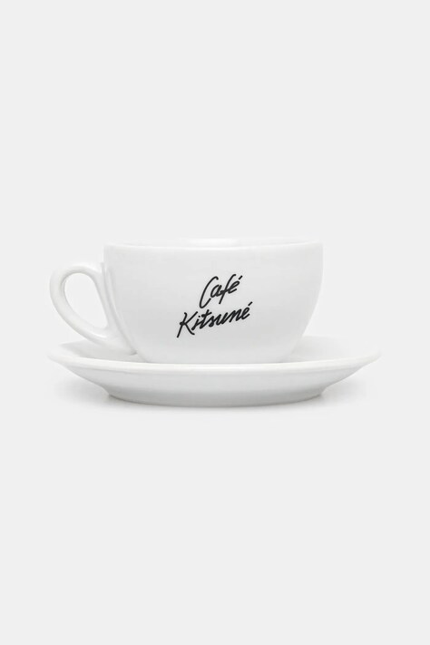 Šalica za kavu s tanjurićem Café Kitsuné Cup & Saucer Size M boja: bijela, CKJU08102O0010