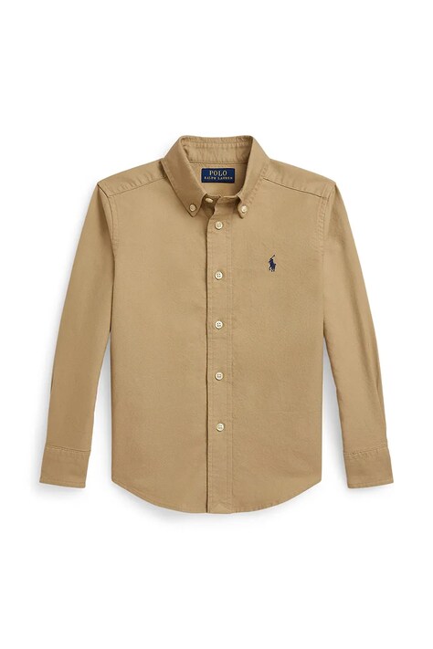 Dječja pamučna košulja Polo Ralph Lauren boja: bež, 322858909022