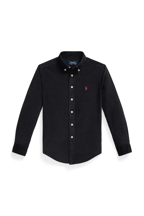 Детская хлопковая рубашка Polo Ralph Lauren цвет чёрный 323878888008