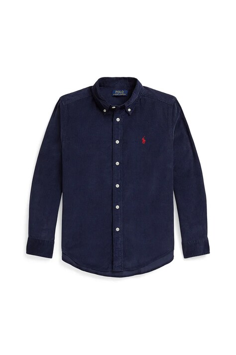 Παιδικό βαμβακερό πουκάμισο Polo Ralph Lauren χρώμα: ναυτικό μπλε, 323878888500