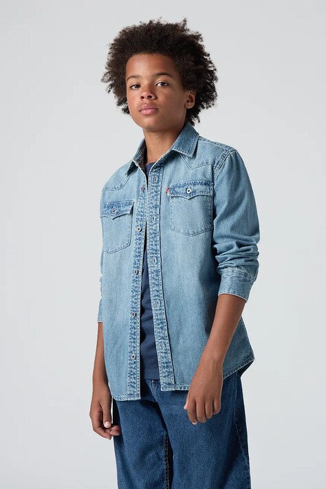 Džínová košile Levi's NEW BARSTOW WESTERN SHIRT modrá barva, 9EL534