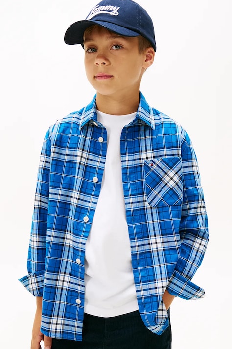 Tommy Hilfiger koszula dziecięca kolor niebieski KB0KB09926