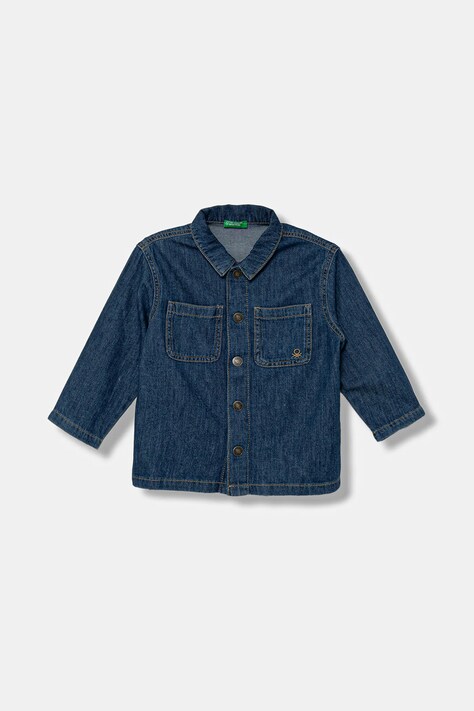 United Colors of Benetton koszula jeansowa dziecięca kolor niebieski 5AD6GQ02U