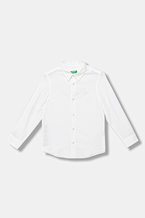 Dětská bavlněná košile United Colors of Benetton bílá barva, 5DGXCQ00T