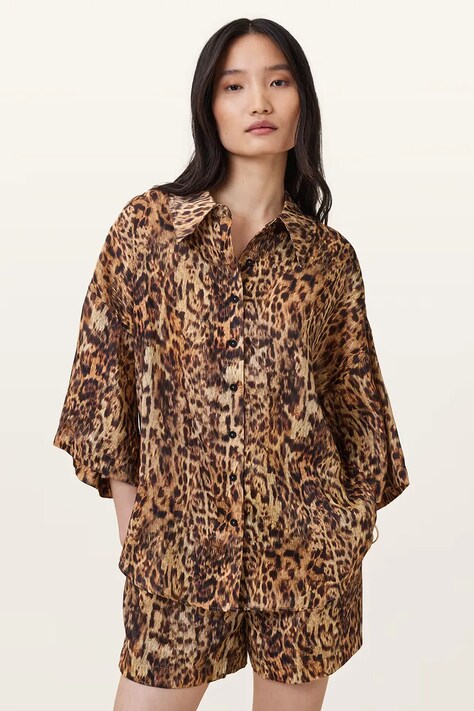 AllSaints cămașă de in CHARLI cu guler clasic, relaxed, W061PC