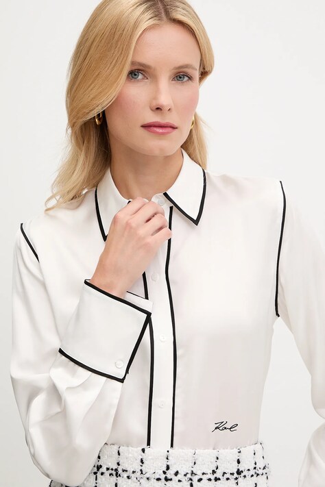 Πουκάμισο Karl Lagerfeld χρώμα: άσπρο, A3W11012