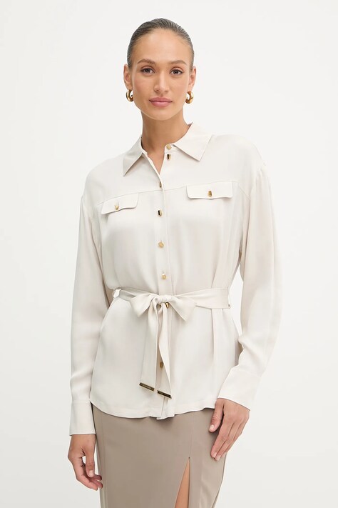 Marciano Guess koszula ANITA damska kolor beżowy relaxed z kołnierzykiem klasycznym 5YGH13 7356A