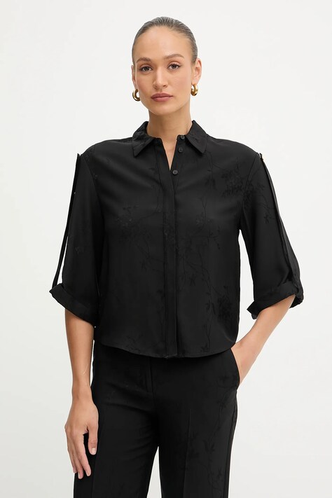 Marciano Guess koszula WHITNEY damska kolor czarny relaxed z kołnierzykiem klasycznym 5YGH02 7337A