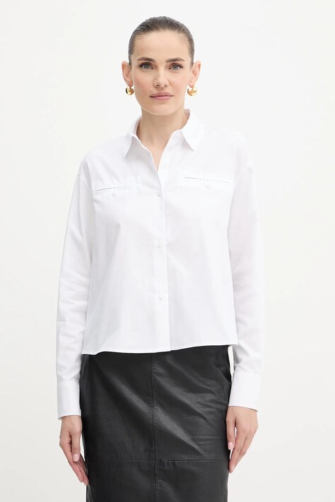 Armani Exchange koszula damska kolor biały relaxed z kołnierzykiem klasycznym XW000668 AF15983