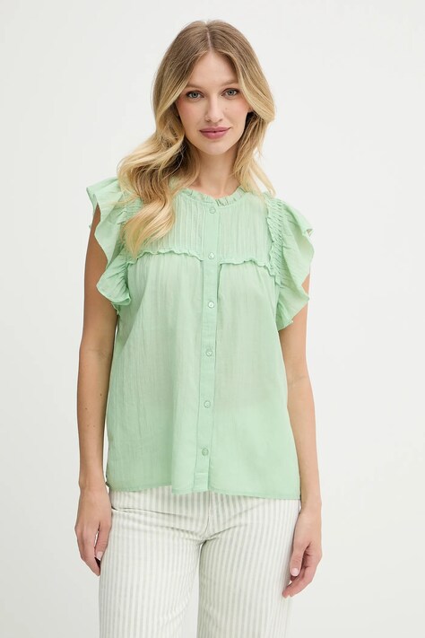Pepe Jeans cămașă culoarea verde, cu guler clasic, regular, PL305101