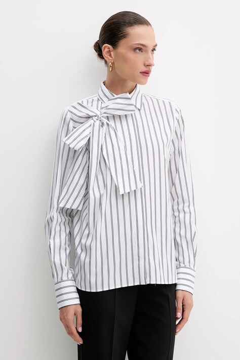 MSGM cămașă din bumbac culoarea alb, cu guler clasic, regular, 3941MDE06X.257630