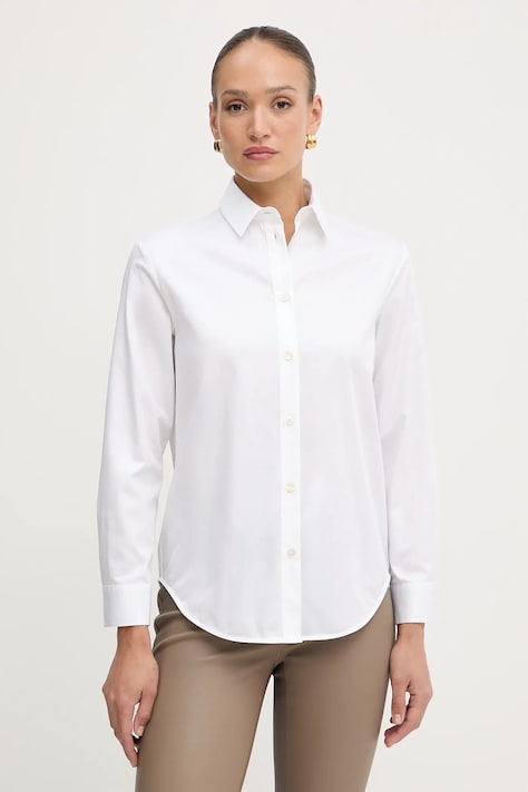 MM cămașă din bumbac DIONEA culoarea alb, cu guler clasic, regular, 2526116027600