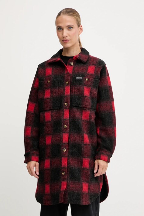 Columbia geacă cu aspect de cămașă Wildest Venture culoarea rosu, de tranzitie, 2136171