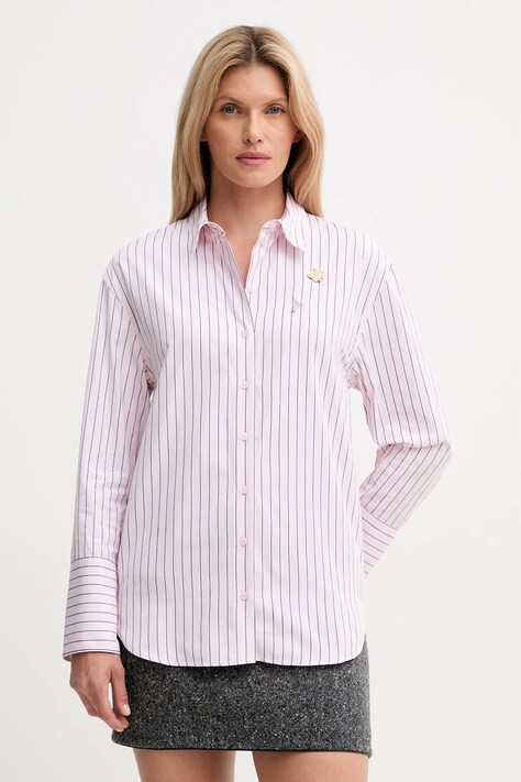 Kenzo pamut ing galléros, rózsaszín, relaxed, FF62CH2549LU