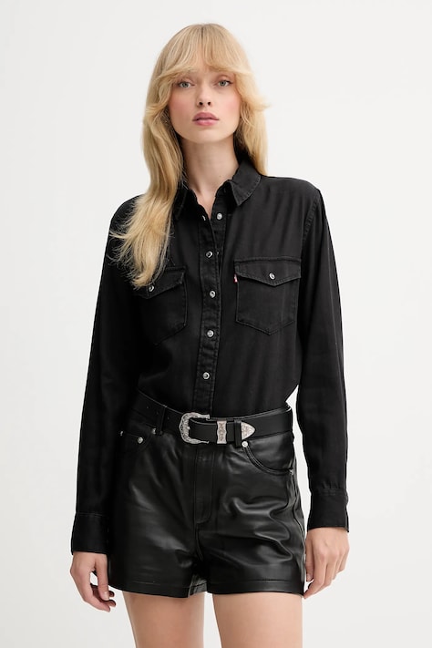 Levi's ing galléros, fekete, regular, 16786