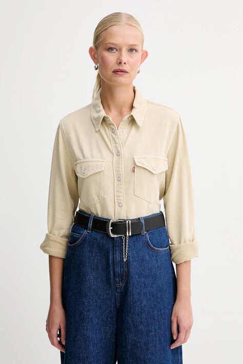 Levi's koszula damska kolor beżowy 16786
