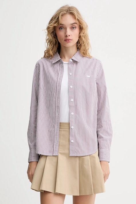 Levi's cămașă din bumbac culoarea maro, cu guler clasic, regular, 34574