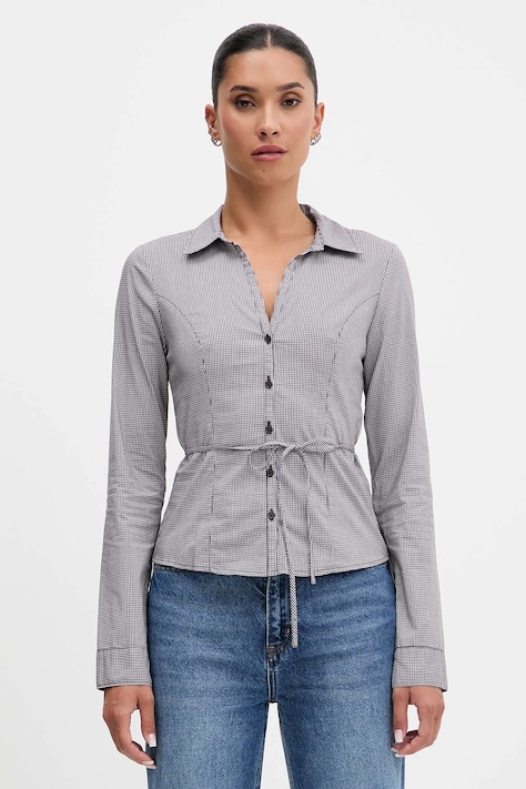 Hollister Co. cămașă culoarea maro, cu guler clasic, slim, KI340-5442