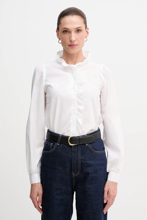 Pepe Jeans koszula bawełniana damska kolor biały regular PL3051246