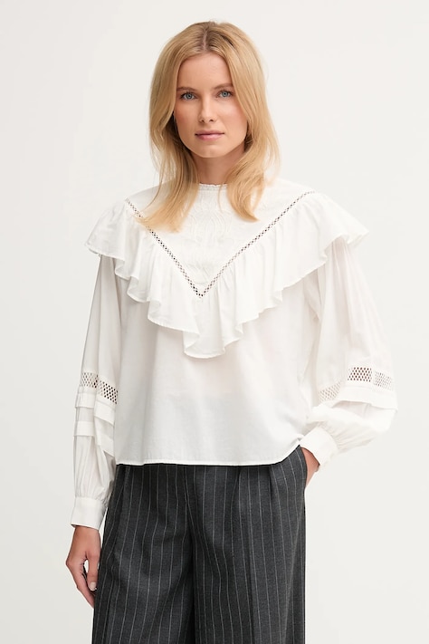 Блуза Pepe Jeans дамска в бежово с изчистен дизайн PL3051272