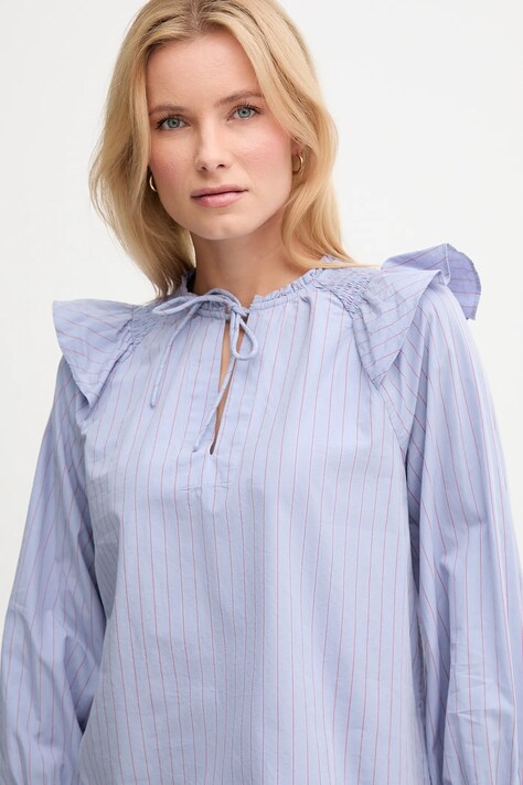 Бавовняна блузка Pepe Jeans — AW25-KDD08P, блакитний — фото 4