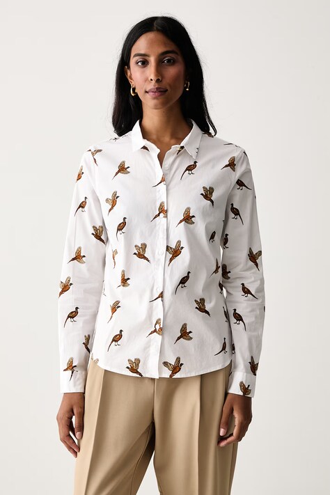 Barbour Koszula damska bawełniana z elastanem BRAMBLES biała LSH1644