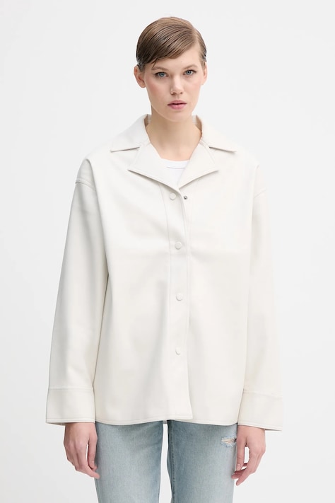 Сорочка Calvin Klein Jeans колір бежевий relaxed класичний комір LV044D165G