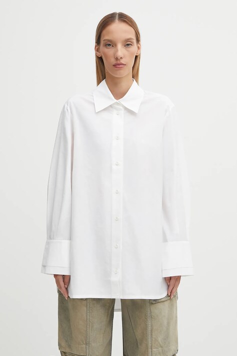 Barbour koszula jeansowa Evette Shirt damska kolor biały relaxed z kołnierzykiem klasycznym LSH1712WH11