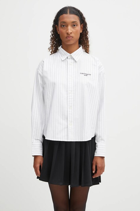 Carhartt WIP camicia in cotone W'''''''' L/S Cassel Shirt donna colore nero  I035299.35GXX