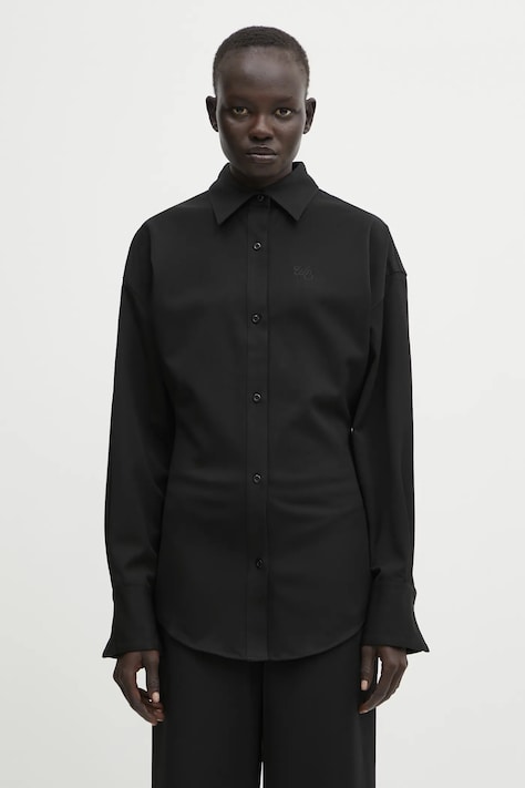 Сорочка WRSTBHVR Dorea колір чорний slim класичний комір W4025SB.3141
