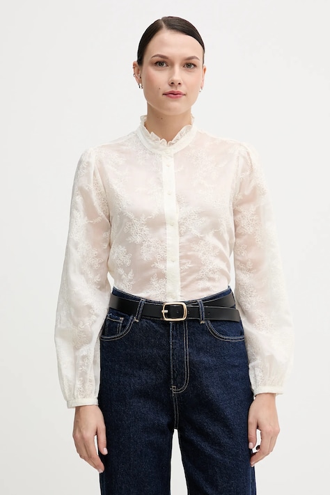 Srajca United Colors of Benetton ženska, bež barva, 52WNDQ0CQ