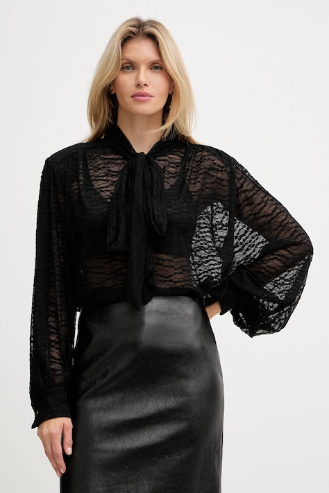 Haveone bluză culoarea negru, uni, CVS-P031