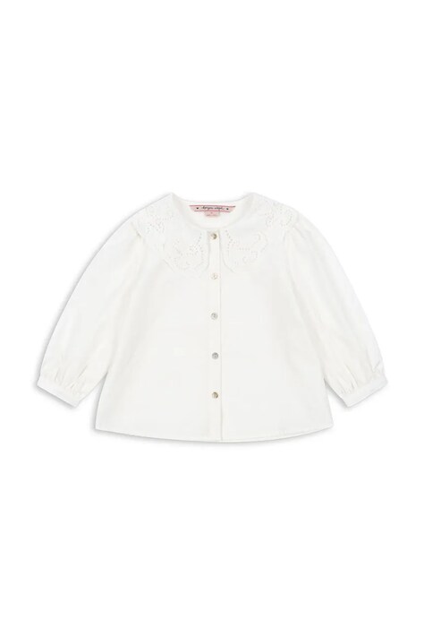 Otroška bombažna srajca Konges Sløjd RILO COLLAR SHIRT GOTS bela barva, KS103966
