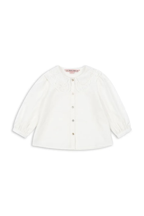 Otroška bombažna srajca Konges Sløjd RILO COLLAR SHIRT GOTS bela barva, KS103966