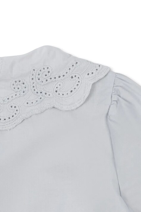 Дитяча бавовняна сорочка Konges Sløjd RILO COLLAR SHIRT GOTS — AW25-KDG00B, блакитний — фото 3