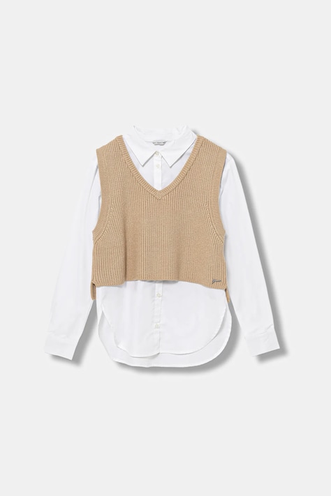 Otroška srajca in telovnik Guess 2-pack bela barva, J5BH01 WBHQ0