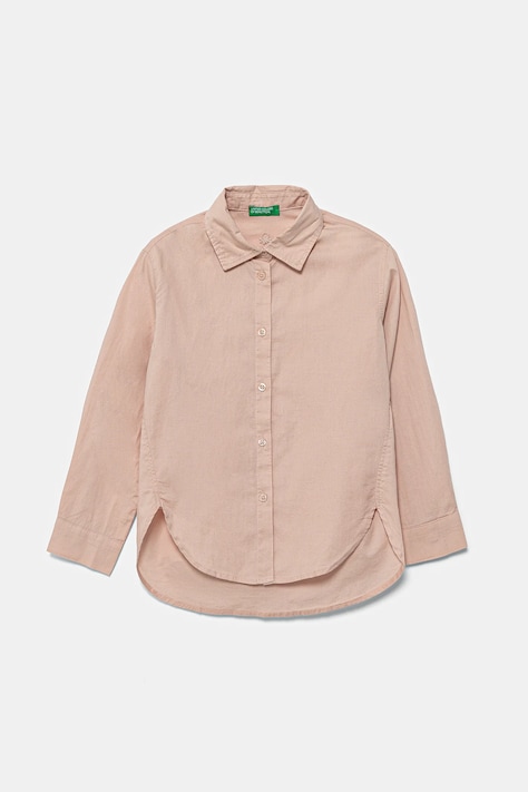 Dětská bavlněná košile United Colors of Benetton růžová barva, 5EW7CQ04A