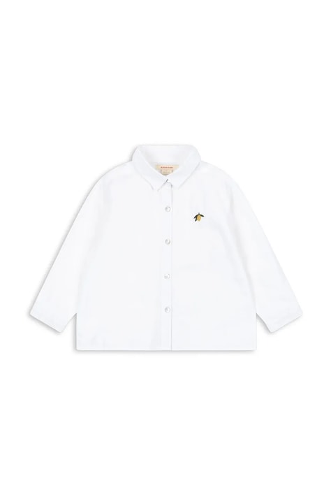 Dětská bavlněná košile Konges Sløjd RAY SHIRT GOTS bílá barva, KS104408