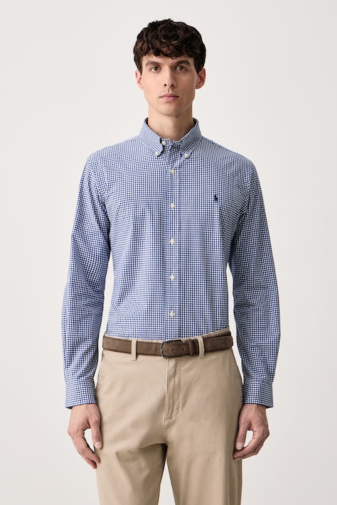 Polo Ralph Lauren Рубашка мужская хлопковая голубая клетка 710929347