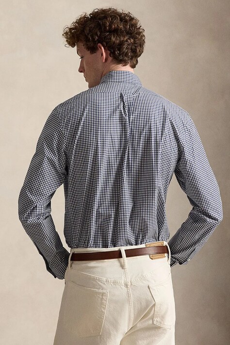 Polo Ralph Lauren koszula męska bawełniana niebieska w kratkę 710929347
