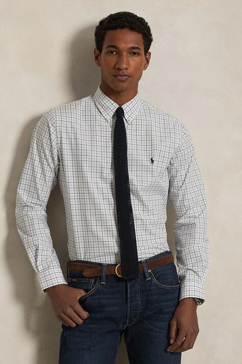Košile Polo Ralph Lauren pánská, béžová barva, regular, s límečkem button-down, 710968937