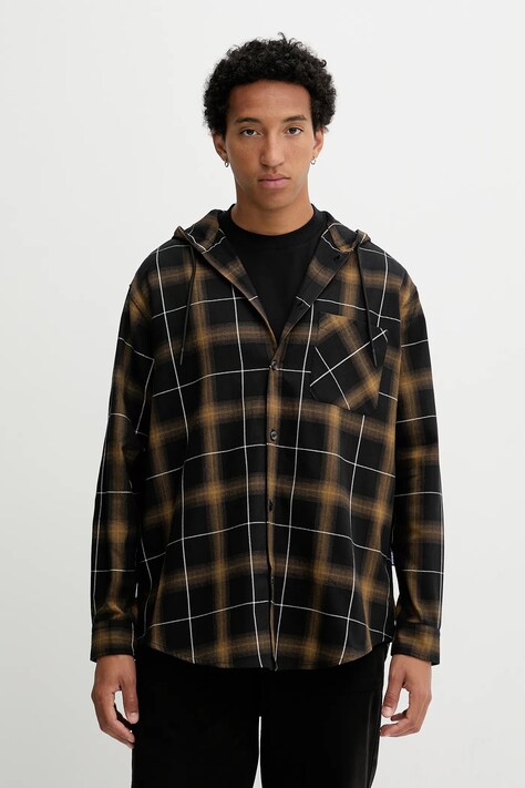 Bavlněná košile Hugo Blue pánská, černá barva, regular, 50545262