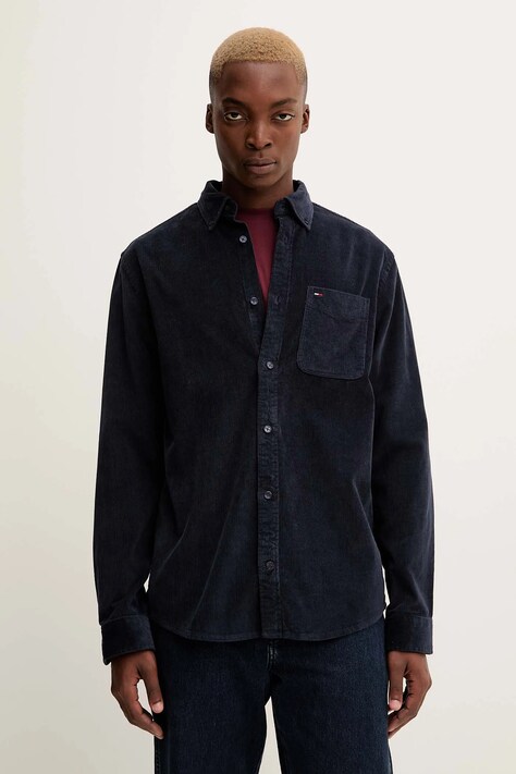Tommy Jeans camicia in velluto a coste uomo colore blu navy  DM0DM22021