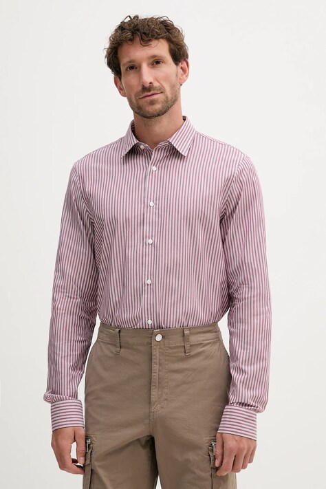 Michael Kors koszula męska kolor różowy regular z kołnierzykiem klasycznym CT5409THVA