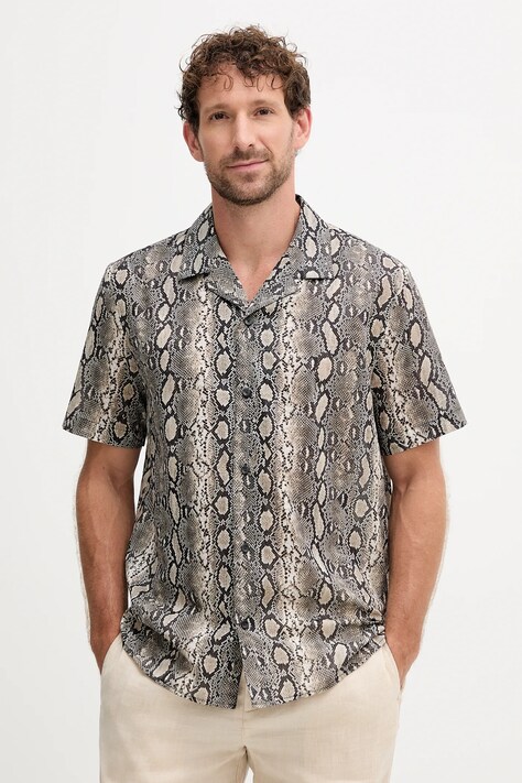 Michael Kors koszula bawełniana męska kolor czarny regular CT5409JHVF