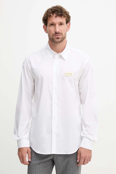 Bavlnená košeľa Versace Jeans Couture biela farba, regular, s klasickým golierom, 79GALKR1 CN00K