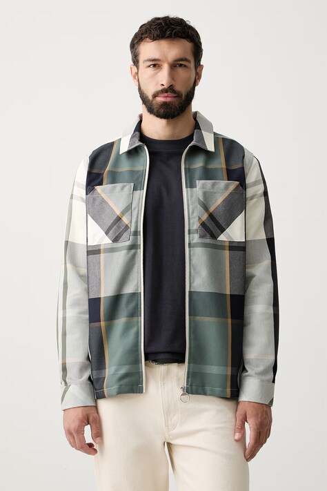 Barbour koszula męska bawełniana ETTRICK turkusowa w kratkę MOS0305